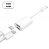 Преход 2в1 за (iPhone) iOS / 2 in 1 Double Lightning Jack Y Cable for iPhone - бял