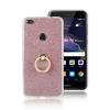 Луксозен силиконов гръб със стойка за Huawei Honor 8 Lite - Rose Gold / брокат