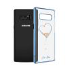 Луксозен твърд гръб KINGXBAR Swarovski Diamond за Samsung Galaxy Note 8 N950 - прозрачен / син кант / сърце
