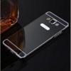 Луксозен алуминиев бъмпер с твърд гръб за Samsung Galaxy A5 A500 - черен / огледален