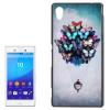 Твърд гръб за Sony Xperia M4 / M4 Aqua - сив / пеперуди
