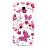 Силиконов калъф / гръб / TPU за Samsung Galaxy J5 J500 - прозрачен / розови цветя и пеперуди