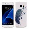 Силиконов калъф / гръб / ТПУ за Samsung Galaxy S7 Edge G935 - перо / прозрачен