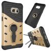 Силиконов гръб TPU Hybrid с твърда част и 360° въртяща стойка за Samsung Galaxy S7 G930 - черно и златно 