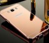 Луксозен алуминиев бъмпер с твърд гръб за Samsung Galaxy S8 G950 - Rose Gold / огледален