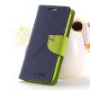 Луксозен кожен калъф Flip тефтер със стойка MERCURY Fancy Diary за HTC Desire 10 / Lifestyle - тъмно син със зелено