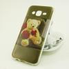 Луксозен ултра тънък силиконов калъф / гръб / TPU Ultra Thin за Samsung Galaxy J5 J500 - Teddy Bear / рози