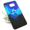 Луксозен твърд гръб Ultra Thin Case за Samsung Galaxy S6 Edge+ G928 / S6 Edge Plus - черен / синя пеперуда
