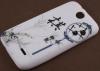 Силиконов калъф / гръб / TPU за HTC Desire 310 - бял с фигури