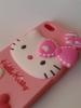 Силиконов калъф / гръб / TPU 3D за Apple iPhone 4 / iPhone 4S - Hello Kitty / розов