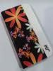 Кожен калъф Flip тефтер със стойка за HTC Desire 500 - черен / цветя