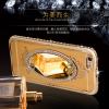 Луксозен силиконов калъф / гръб / TPU 3D SHENGO за Apple iPhone 7 - огледало / златист кант