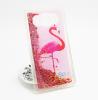 Луксозен твърд гръб 3D за Samsung Galaxy J5 J500 - Flamingo / розов брокат със звездички