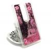 Луксозен твърд гръб 3D за Nokia 6.1 Plus / Nokia X6 - лилави цветя / айфелова кула / розов брокат