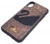 Луксозен твърд гръб Swarovski за Apple iPhone XS Max - черен / камъни / Swan