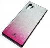 Луксозен твърд гръб Swarovski за Samsung Galaxy Note 10 Plus N975 - преливащ брокат / сребристо и розово