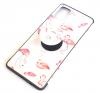 Луксозен силиконов калъф / гръб / TPU RUBY с Popsocket за Samsung Galaxy A71 - Pink Flamingo