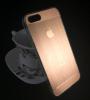 Луксозен силиконов калъф / гръб / TPU за Apple iPhone 5 / iPhone 5S / iPhone SE - Rose Gold / хром