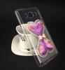 Силиконов калъф / гръб / TPU 3D с камъни за Samsung Galaxy J5 2016 J510 - прозрачен / лилав брокат / пясъчен часовник / сърце
