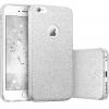 Луксозен силиконов гръб зa Apple iPhone 6 / iPhone 6S - сребрист / брокат