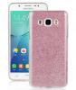 Луксозен силиконов гръб със стойка за Samsung Galaxy J5 2016 J510 - розов / брокат