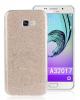 Луксозен силиконов гръб със стойка за Samsung Galaxy A3 2017 A320 - златист / брокат