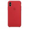 Оригинален кожен гръб MQT12ZM/A за Apple iPhone X - червен