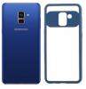 Луксозен силиконов калъф TPU за Samsung Galaxy A8 2018 A530F - прозрачен / син кант