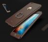 Луксозен гръб със стойка 3in1 360° Full Cover с твърда рамка JOYROOM за Apple iPhone 7 / iPhone 8 - тъмно кафяв / лице и гръб