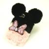 Силиконов калъф / гръб / TPU 3D за Apple iPhone 5 / iPhone 5S / iPhone SE - черно и розово / Minnie Mouse