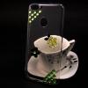 Луксозен силиконов калъф / гръб / TPU 3D с камъни за Huawei P Smart - прозрачен / цветя