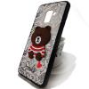 Луксозен силиконов калъф / гръб / TPU Smile Case за Samsung Galaxy A8 2018 A530F - бяла мрежа / Bear