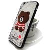 Луксозен силиконов калъф / гръб / TPU Smile Case за Apple iPhone 6 / iPhone 6S - бяла мрежа / Bear