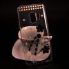 Луксозен силиконов калъф / гръб / TPU 3D с камъни за Samsung Galaxy S9 G960 - прозрачен / цветя