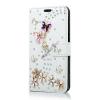 Луксозен кожен калъф 3D Flip тефтер за Samsung Galaxy A5 A500 - бял / Flower & Butterfly