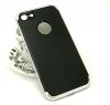 Луксозен силиконов калъф / гръб / TPU Apple iPhone 5 / iPhone 5S / iPhone SE  черен / черен кант / carbon