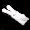 Луксозен силиконов калъф / гръб / TPU 3D с пух за Apple iPhone 6 / Apple iPhone 6S - бяло зайче / Bunny Case