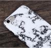 Луксозен силиконов калъф / гръб / TPU X-level Marble за Apple iPhone 7 Plus - бял
