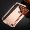 Луксозен алуминиев бъмпер с твърд гръб за Apple iPhone 5 / iPhone 5S / iPhone SE - Rose Gold / огледален