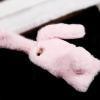 Луксозен силиконов калъф / гръб / TPU 3D с пух за Apple iPhone 6 / Apple iPhone 6S - розово зайче / Bunny Case