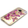 Силиконов калъф / гръб / TPU за HTC One M9 - прозрачен / розова пеперуда