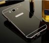Луксозен алуминиев бъмпер с твърд гръб за Samsung Galaxy S8 G950 - черен / огледален