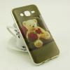 Луксозен ултра тънък силиконов калъф / гръб / TPU Ultra Thin за Samsung Galaxy J5 J500 - Teddy Bear / рози