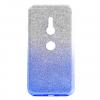 Силиконов калъф / гръб / TPU за Sony Xperia XZ2 - преливащ / сребристо и синьо / брокат