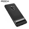 Луксозен силиконов калъф / гръб / Rock Royce Series за SSamsung Galaxy S9 Plus G965 - черен със тъмно сив кант