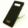 Луксозен силиконов калъф / гръб / TPU Samsung Galaxy Note 8 N950 - черен / имитиращ кожа
