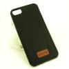 Луксозен силиконов калъф / гръб / TPU Apple iPhone 7 / iPhone 8 - черен / имитиращ кожа