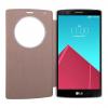 Кожен калъф Flip Cover тефтер Sunix за LG G4 - златен