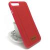 Луксозен силиконов калъф / гръб / TPU за Apple iPhone 7 Plus / iPhone 8 Plus - червен / имитиращ кожа
