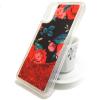 Луксозен твърд гръб 3D за Huawei P20 - цветя / червен брокат